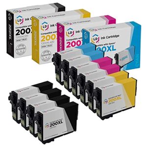 ld products remanufactured replacements for epson 200xl ink cartridges 200 xl high yield for xp-200, xp-300, xp-310, xp-400, wf-2520, wf-2530, wf-2540 (4 black, 2 cyan, 2 magenta, 2 yellow, 10-pack)
