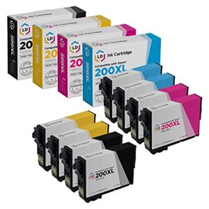 ld products remanufactured replacements for epson 200xl ink cartridges 200 xl high yield for xp-200, xp-300, xp-310, xp-400, wf-2520, wf-2530, wf-2540 (2 black, 2 cyan, 2 magenta, 2 yellow, 8-pack)