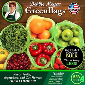 Debbie Meyer GreenBags 20-Pack (8M, 8L, 4XL) – Keeps Fruits, Vegetables, and Cut Flowers, Fresh Longer, Reusable, BPA Free, Made in USA