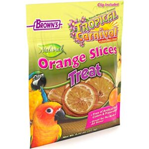 f.m. brown's tropical carnival natural orange slices pet bird foraging treat, 0.75-oz bag - sun-ripened, usa harvested, 100% edible, natural vitamin c