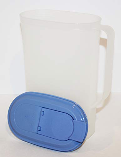 Tupperware Vintage Slim Line 2 Quart Sheer Refrigerator Pitcher With True Blue Seal