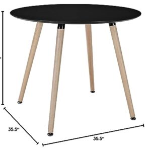 Modway Track 36" Contemporary Modern Round Kitchen and Dining Room Table in Black