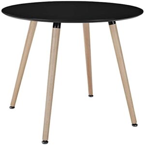 modway track 36" contemporary modern round kitchen and dining room table in black