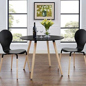 Modway Track 36" Contemporary Modern Round Kitchen and Dining Room Table in Black