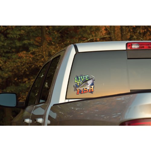 Mossy Oak Graphics Live to Fish, Hunt Decal, Easy to Install, No-Fade, Cast Vinyl, Multi 13019-S-WE