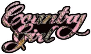 mossy oak graphics pink country girl decal bumper sticker for windows, cars, trucks, laptops, 13078