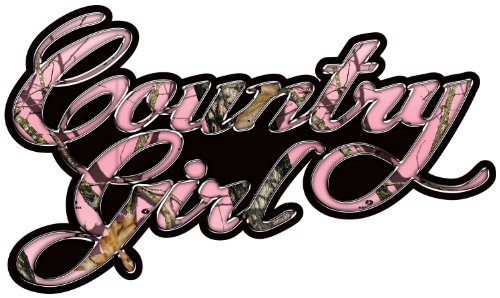 Mossy Oak Graphics Pink Country Girl Decal Bumper Sticker for Windows, Cars, Trucks, Laptops, 13078