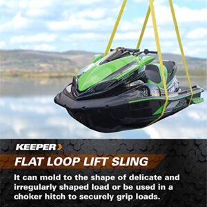 Keeper - 12’ x 2" Performance Engineered Cargo and Load Lift Sling with Flat Loops - Type 3, Class 7 Rated Cargo Sling