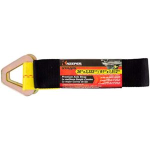 keeper - 2” x 36” premium axle tie down strap with d rings - 3,333 lbs. working load limit