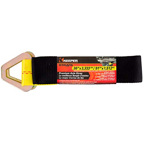 Keeper - 2” x 36” Premium Axle Tie Down Strap with D Rings - 3,333 lbs. Working Load Limit