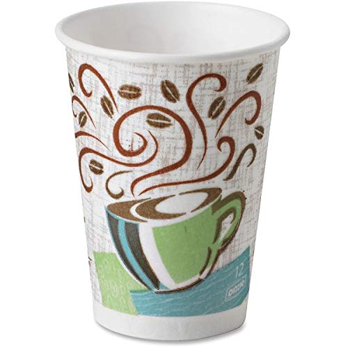 Dixie PerfecTouch 12 oz. Insulated Paper Hot Coffee Cup by GP PRO (Georgia-Pacific), Coffee Haze, 5342CDSBP, 160 Cups Per Case, Coffee Haze Design