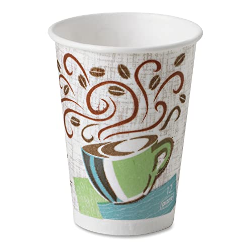 Dixie PerfecTouch 12 oz. Insulated Paper Hot Coffee Cup by GP PRO (Georgia-Pacific), Coffee Haze, 5342CDSBP, 160 Cups Per Case, Coffee Haze Design