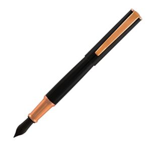 monteverde impressa, fountain pen, black w/rose gold trim, broad nib (mv29861-b nib)