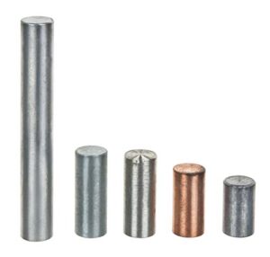 5pc equal mass metal cylinders set - zinc, copper, aluminum, tin & lead - for studying the relationship between density & mass - eisco labs
