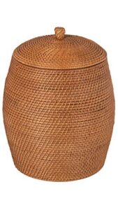 kouboo laguna rattan beehive hamper, removable cotton liner, laundry hamper, bathroom, bedroom, kids room, nursery, hamper with lid, home essentials, honey brown