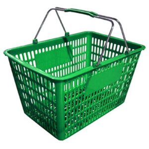 fma omcan plastic shopping basket (green)