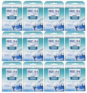 fresh guard soak specially formulated for retainers mouthguards and removable braces, 24 count (pack of 12)