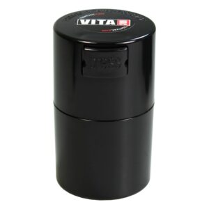 vitavac - 5g to 20 grams vacuum sealed container - black