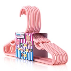 hangerworld kid's hangers for baby nursery and children's closet clothes storage (20 pack, pink)