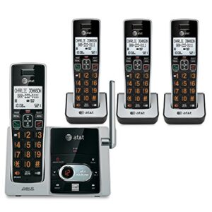 at&t cl82413 dect 6.0 cordless phone with answering system - 4 handsets, black (attcl82413)