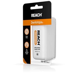 Reach Dentotape Waxed Tape, Unflavored 100 Yards, 1 Count (Pack of 2)