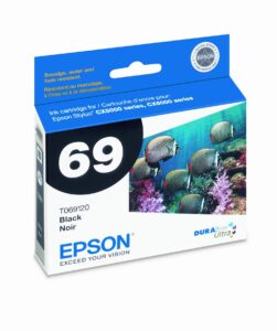 epson 69 durabrite ink cartridges (black) 2/pack in retail packaging