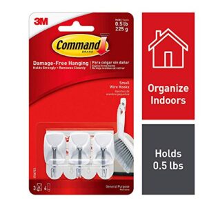 command wire hooks, 18 pieces, indoor white, holds .5 lbs.,18 small hooks