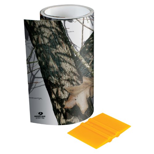 Mossy Oak - 14003-7-WR Graphics 6" x 7' Winter Camouflage Tape Roll - Camo Vinyl with a Matte Finish - Ideal for Covering Guns, Bows, Cameras, and Other Hunting Accessories. Squeegee Included.