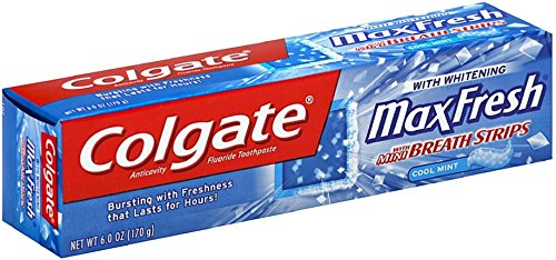 Colgate Max Fresh Toothpaste with Mini Breath Strips, 6 Ounces (Pack of 4)