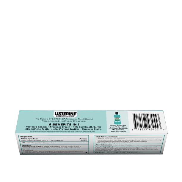 Listerine Essential Care Toothpaste Gel 4.20 Ounces (Pack of 5)