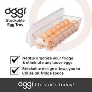 Oggi Clear Stackable Egg Tray for Fridge, Freezer and Pantry