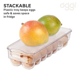 Oggi Clear Stackable Egg Tray for Fridge, Freezer and Pantry