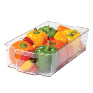 oggi clear stackable storage bin for fridge, freezer and pantry, 14.75" x 8.5" x 3.75"