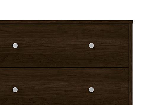 Tvilum, Bedroom Furniture, Silver Handles, Modern and Elegant Design 3 Drawer Chest, Brown