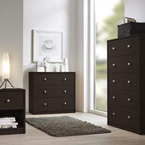 Tvilum, Bedroom Furniture, Silver Handles, Modern and Elegant Design 3 Drawer Chest, Brown