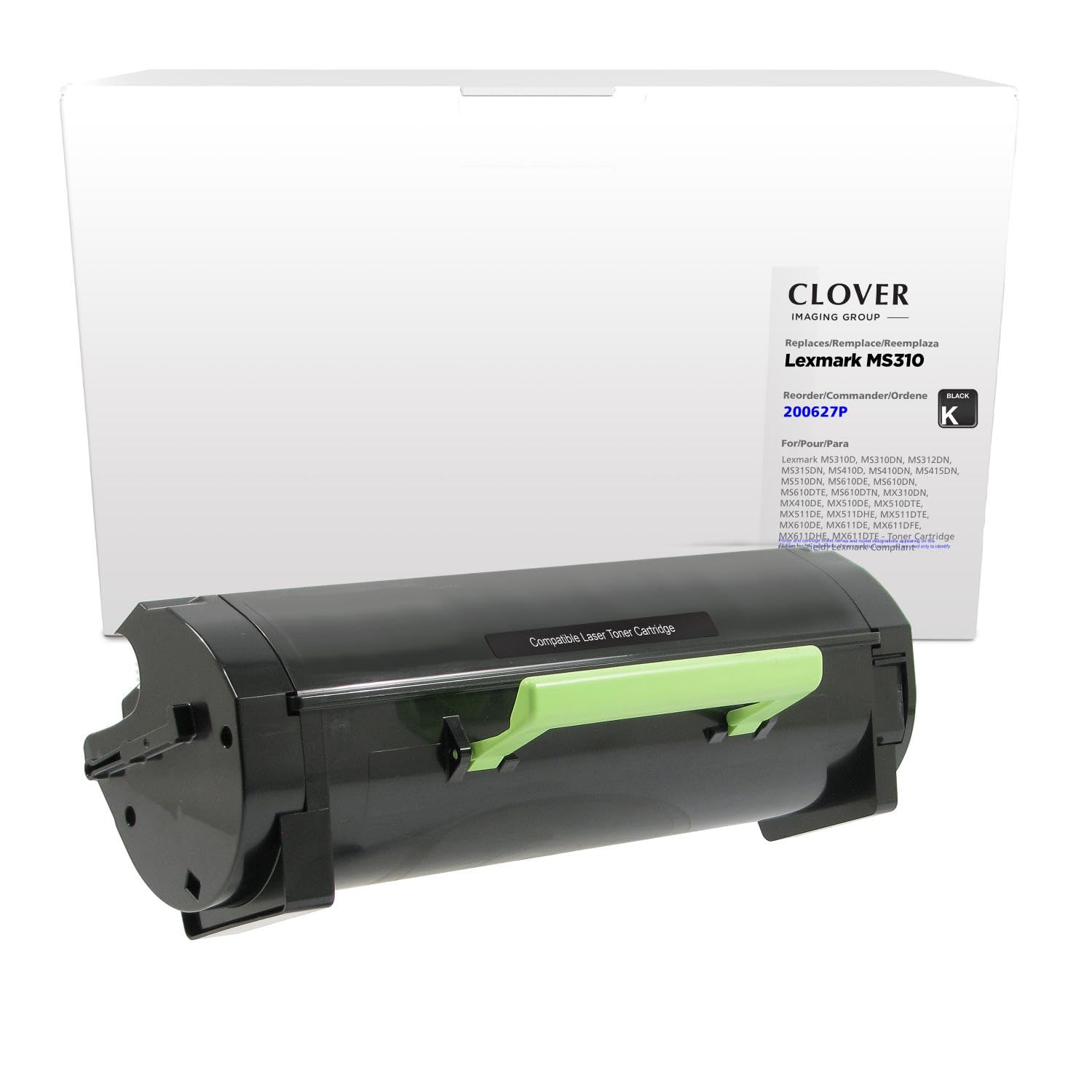 Clover Remanufactured Toner Cartridge for Lexmark 50F0HA0, 50F1H00 | Black | High Yield