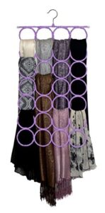 marcus mayfield scarf hanger & closet organizer, the no snags best space saving scarf & tie hanger & holder for scarves, pashminas & infinity scarves | stores over 2 dozen accessories (1-purple)