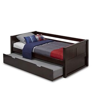 camaflexi panel style solid wood day bed, twin, cappuccino