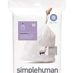 Simplehuman Bin Trash Can Bags Liners New 6l Litres Size B Box Pack of 30