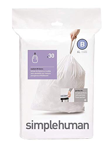 Simplehuman Bin Trash Can Bags Liners New 6l Litres Size B Box Pack of 30