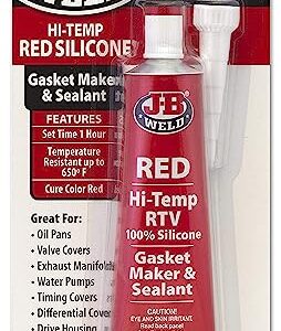 J-B Weld 31314 High Temperature RTV Silicone Gasket Maker and Sealant - Red - 3 oz.