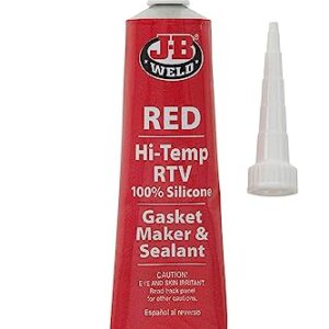 J-B Weld 31314 High Temperature RTV Silicone Gasket Maker and Sealant - Red - 3 oz.