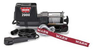 warn 92000 vehicle mounted 2000 series 12v dc electric utility winch with steel cable: 1 ton (2,000 lb) pulling capacity