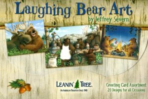 leanin' tree funny greeting cards - laughing bear art [ast90760] - 20 greeting cards with full-color interiors