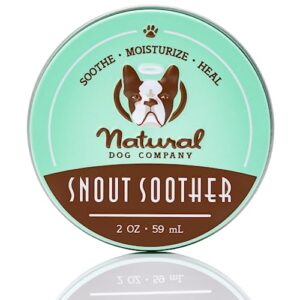 natural dog company snout soother dog nose balm, 2 oz. tin, dog balm for paws and nose, moisturizes & soothes dry cracked noses, plant based nose cream for dogs