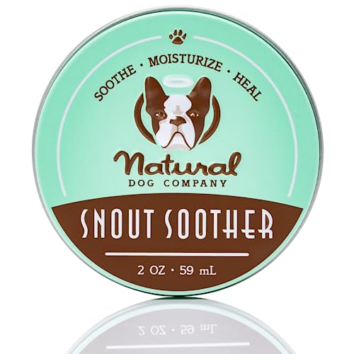 Natural Dog Company Snout Soother Dog Nose Balm, 2 oz. Tin, Dog Balm for Paws and Nose, Moisturizes & Soothes Dry Cracked Noses, Plant Based Nose Cream for Dogs