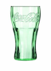 libbey coca-cola 16-3/4-ounce glass tumblers, georgia green, set of 6