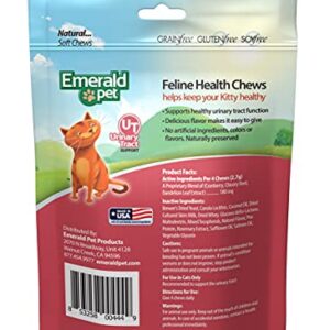 Emerald Pet Feline Health Chews UT Support — Natural Grain Free Urinary Tract Health Cat Chews — Cat Urinary Supplements with Cranberry, Chicory Root, and Dandelion Leaf Extract — Made in USA, 2.5 oz