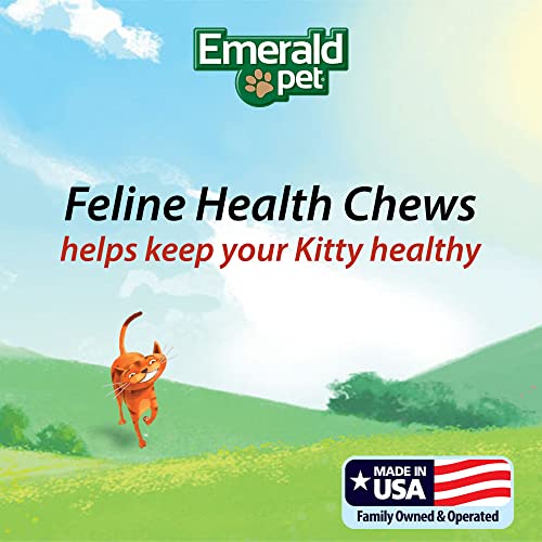 Emerald Pet Feline Health Chews UT Support — Natural Grain Free Urinary Tract Health Cat Chews — Cat Urinary Supplements with Cranberry, Chicory Root, and Dandelion Leaf Extract — Made in USA, 2.5 oz