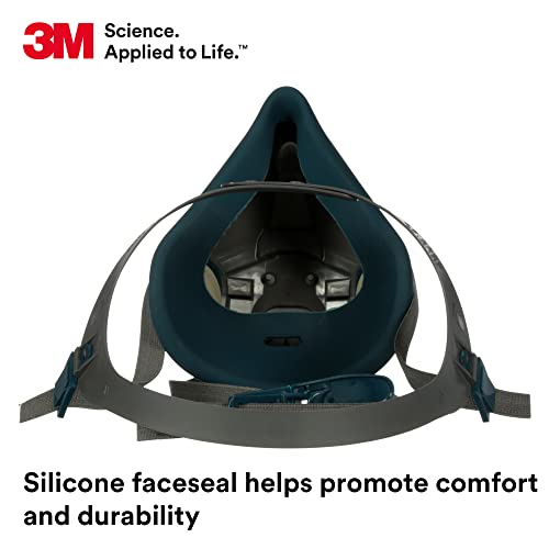 3M Personal Protective Equipment 051131494911 - Rugged Comfort Half Facepiece Reusable Respirator 6503/49491, Cool Flow Valve Helps Reduce Heat and Moisture, Silicone Faceseal Provides a Firm Seal